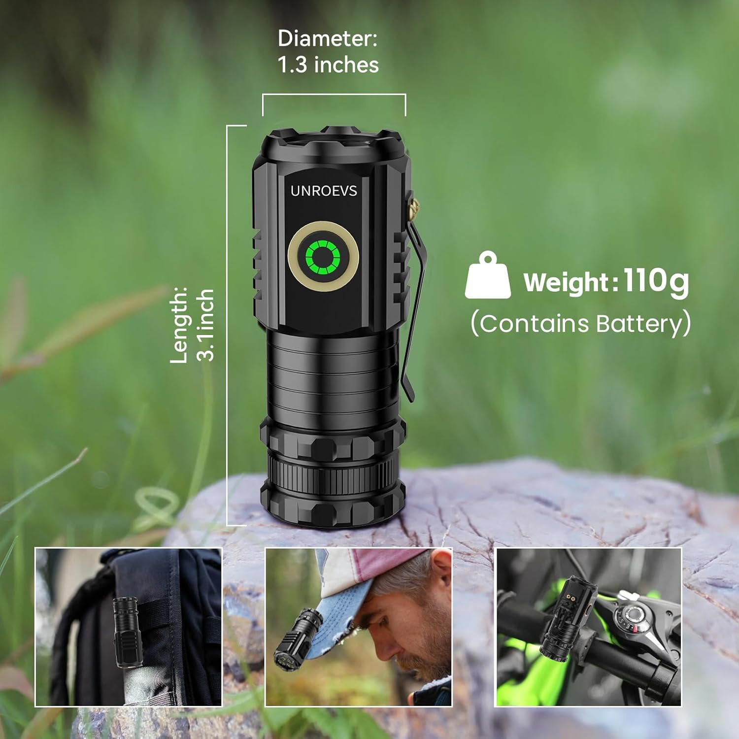 Mini Flashlight 2550 Lumens with Magnetic Base, Small EDC Flashlight 5 Modes, Po