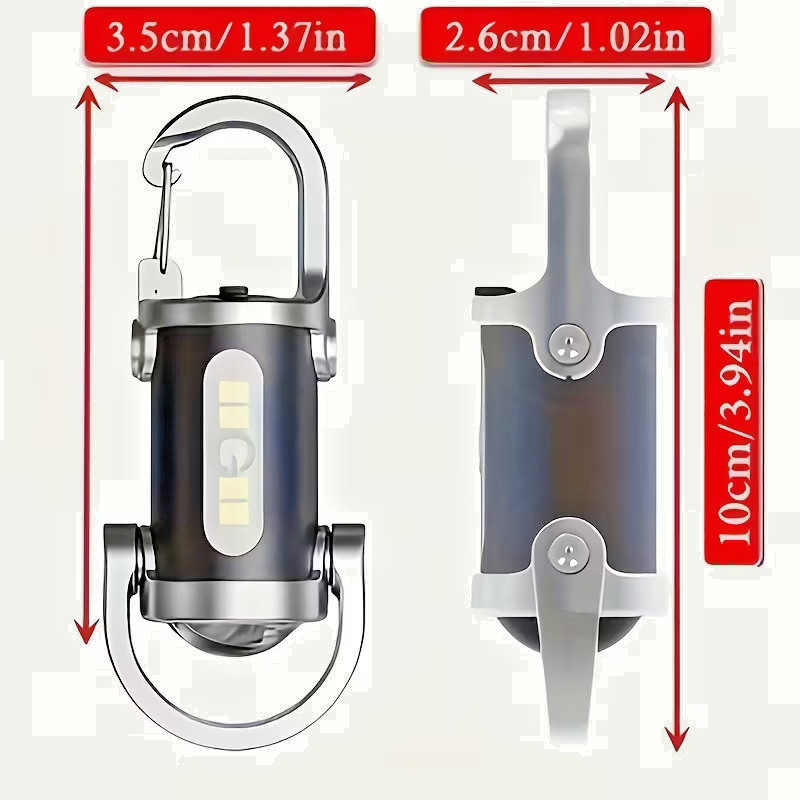2 X Rechargeable Multi-Mode Mini Keychain Flashlight, 300LM LED work light