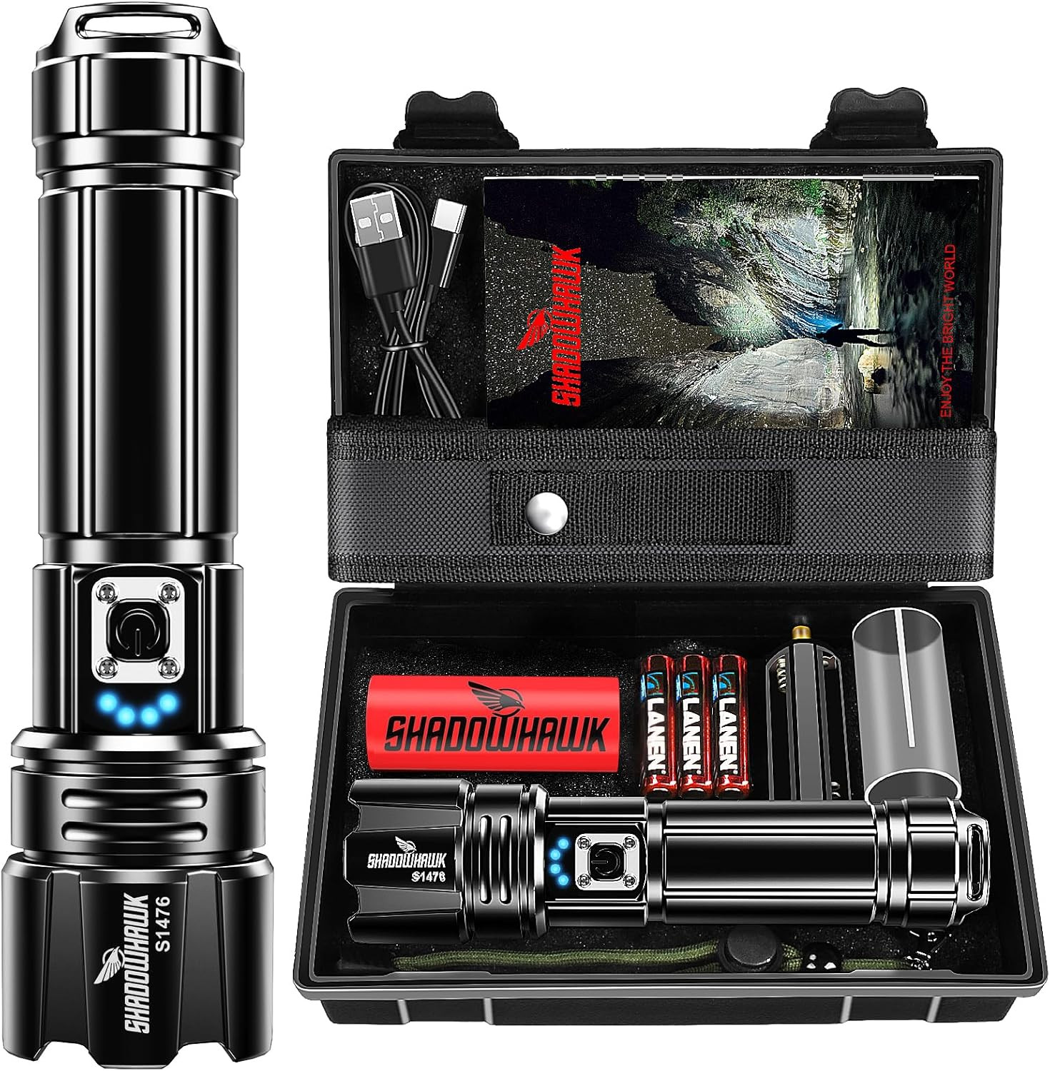 Flashlight 2000 High Lumens Rechargeable – 30W Super Bright LED Flash Light | 50