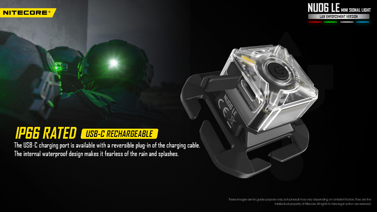 Nitecore NU06 LE White Blue Green Red USB Rechargeable Signal Safety Light Lamp