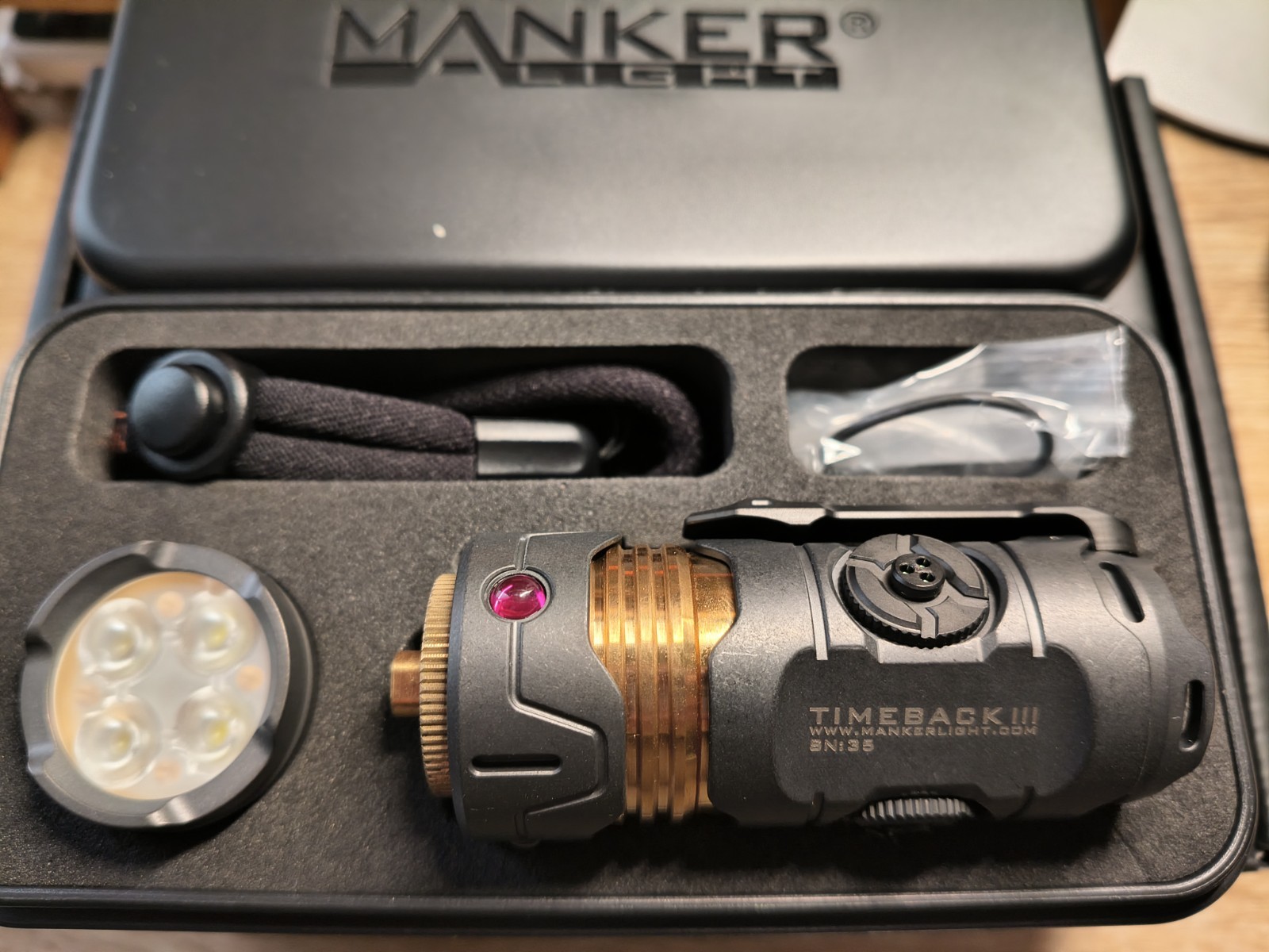 Manker Timeback III 3 Limited edition Flashlight 2500LM Zirconium+Gold Titanium