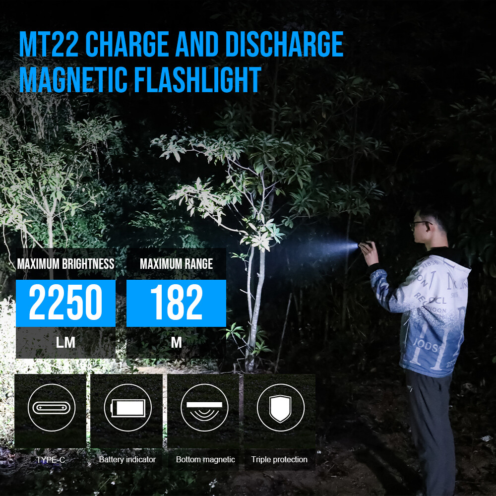 Trustfire 2250Lumen Rechargeable LED Flashlights Powerful Magetic EDC Torch US