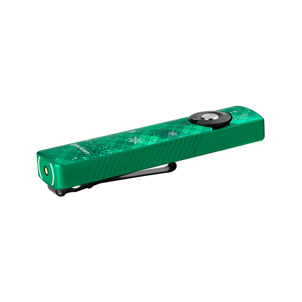 Olight Arkfeld Pro Snowflake Green CW Flat Flashlight, LED/UV/Laser Light, 1300L