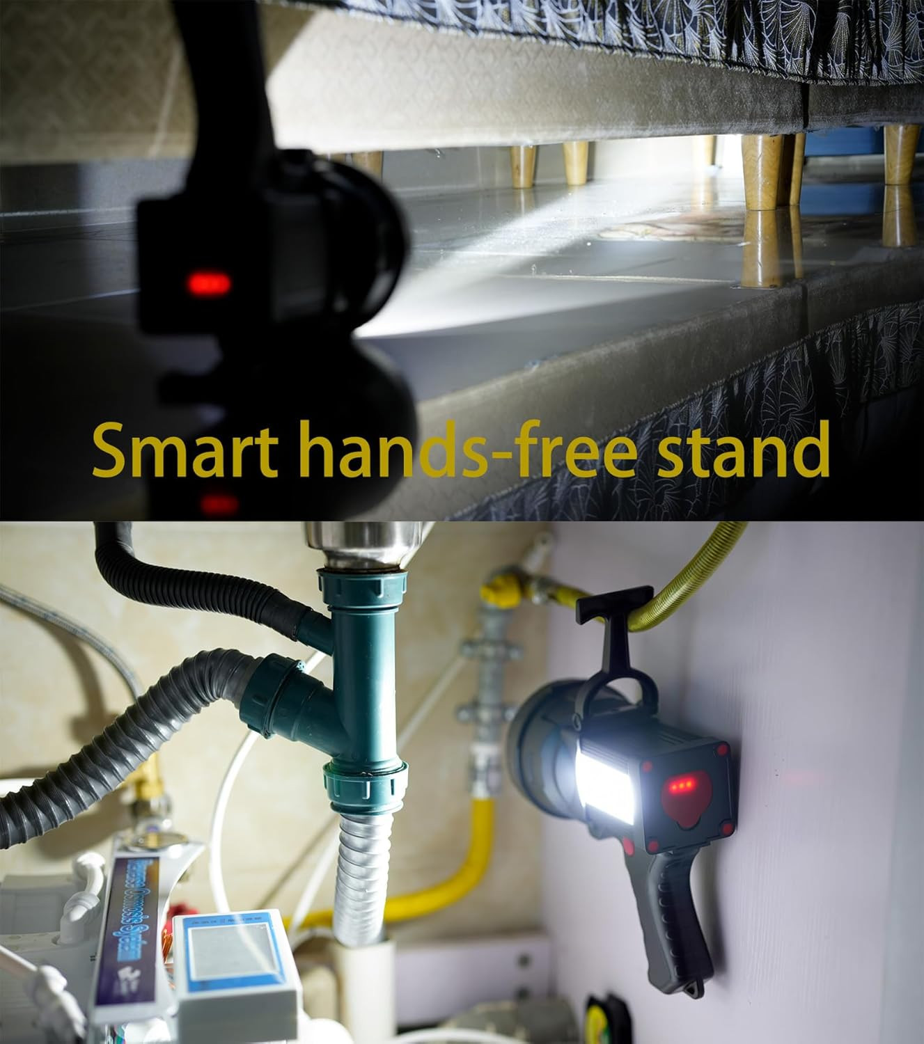 High Lumen 1200,000 LED Spotlight with Phone Holder & 4 Color Filters