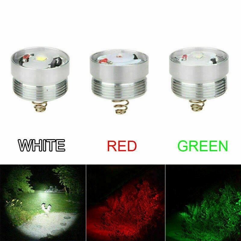 Hunting Red/Green/White Light 3LEDs Flashlight Predator Torch w/ Two Free Mounts
