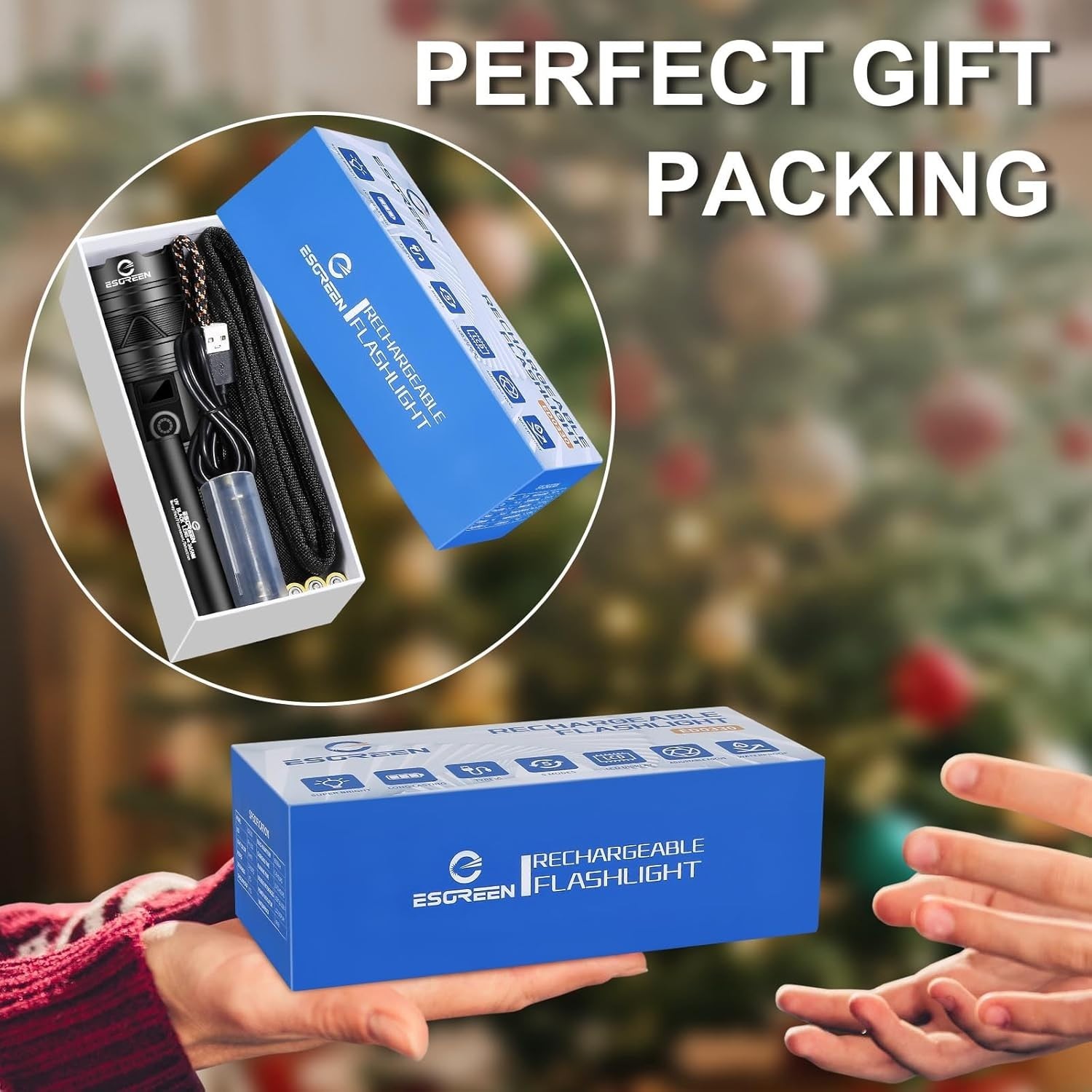 Rechargeable Flashlights 100000 High Lumens, Long Range 5000ft, Super Bright …