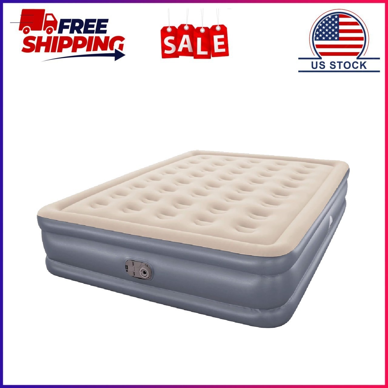 Ozark Trail 16″ Queen Air Mattress with Built-In Electric Pump