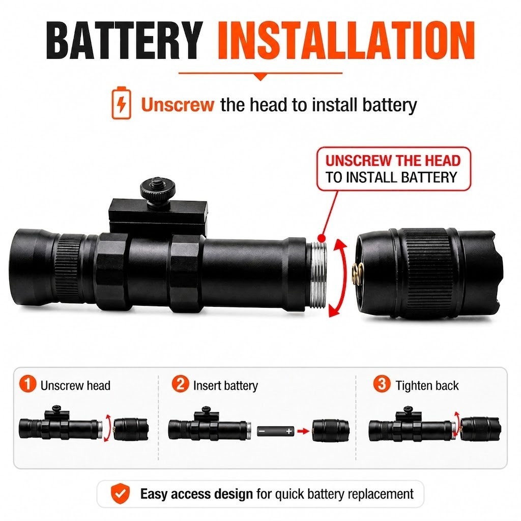 Rifle Weapon Light Tactical Fashlight Fits 20MM Rail Outdoor