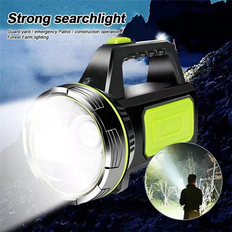 Rechargeable Flashlight Searchlight LED Handheld Emergency Fishing Camping Lamp