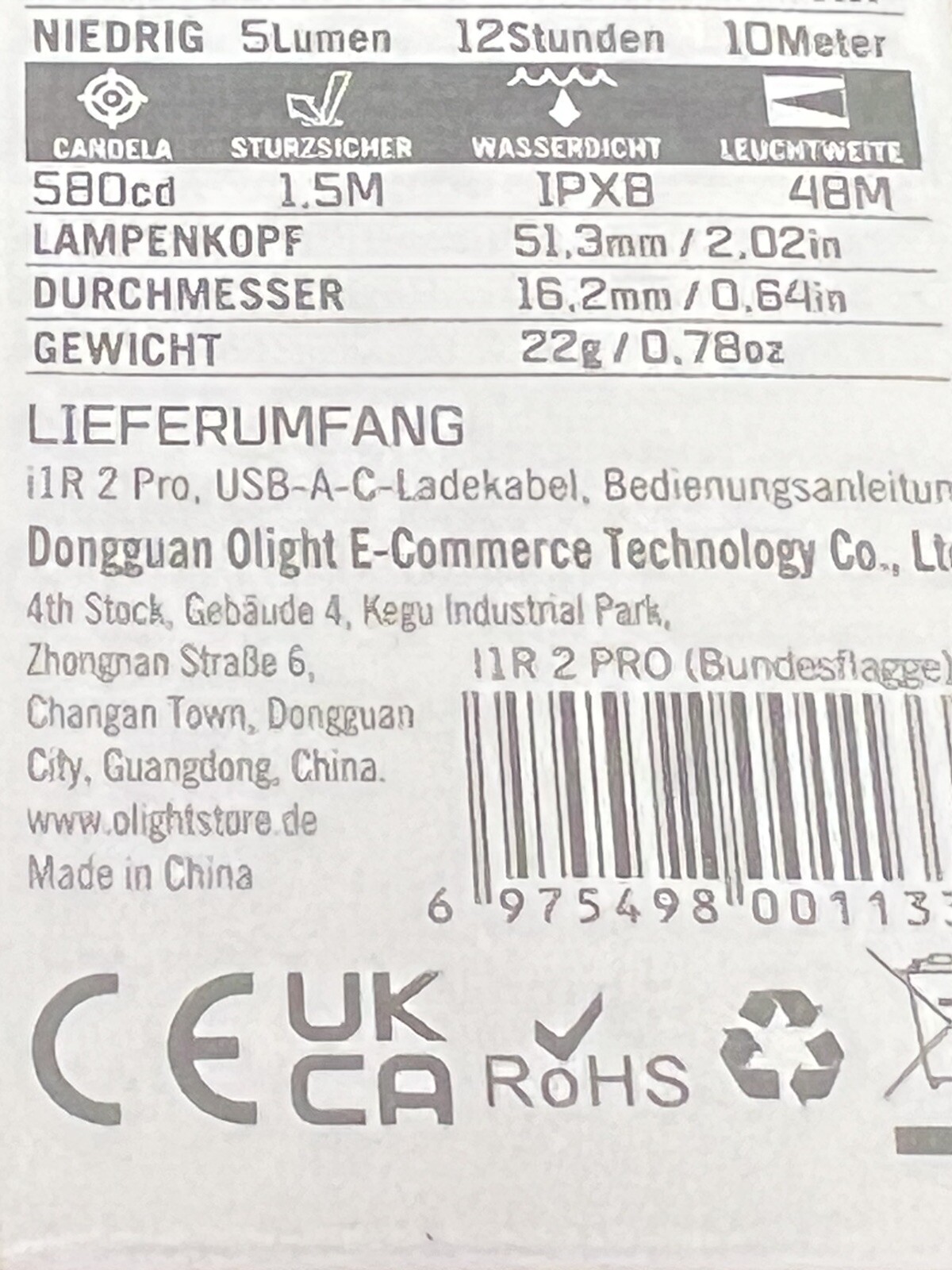 Olight I1R2 PRO Germany Edition **BRAND NEW**RARE**