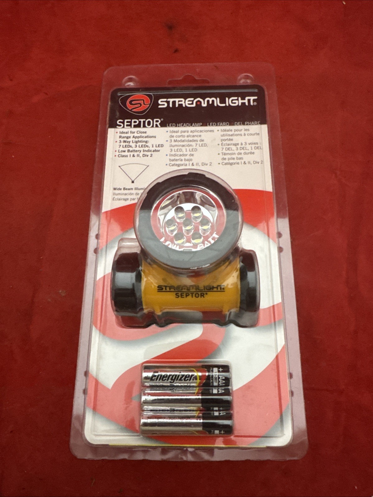 NEW StreamLight Septor IPX4 3 Mode Hazardous Ok Polymer LED Headlamp Flashlight