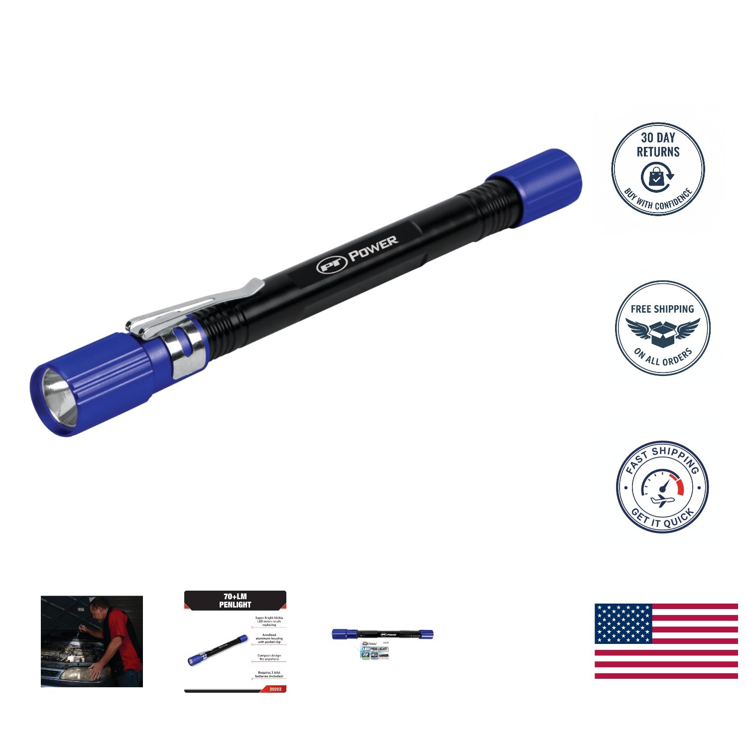 Anodized Aluminum 20202 LED Flashlight – Compact, Durable, and 4.5 Hour Runtime