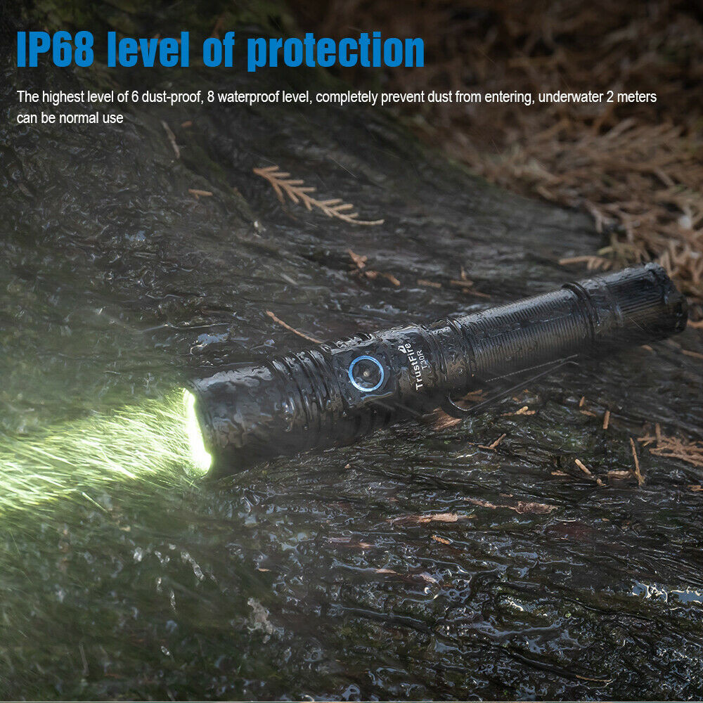 Tactical Trustfire T30R LEP Flashlight 1100m Range Type-C Charging, White La-ser