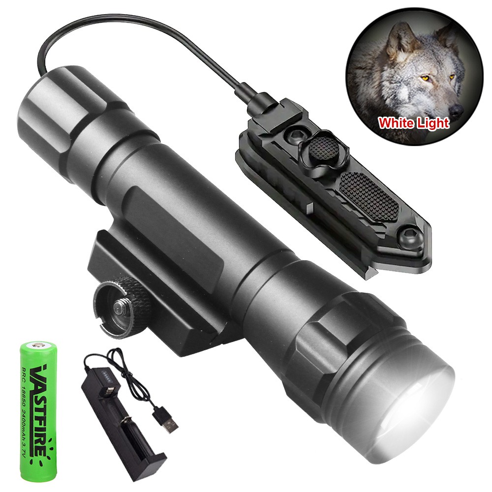 1200 LUMENS Hunting LED Flashlight Torch Mounted Green/Red/White Light + Switch