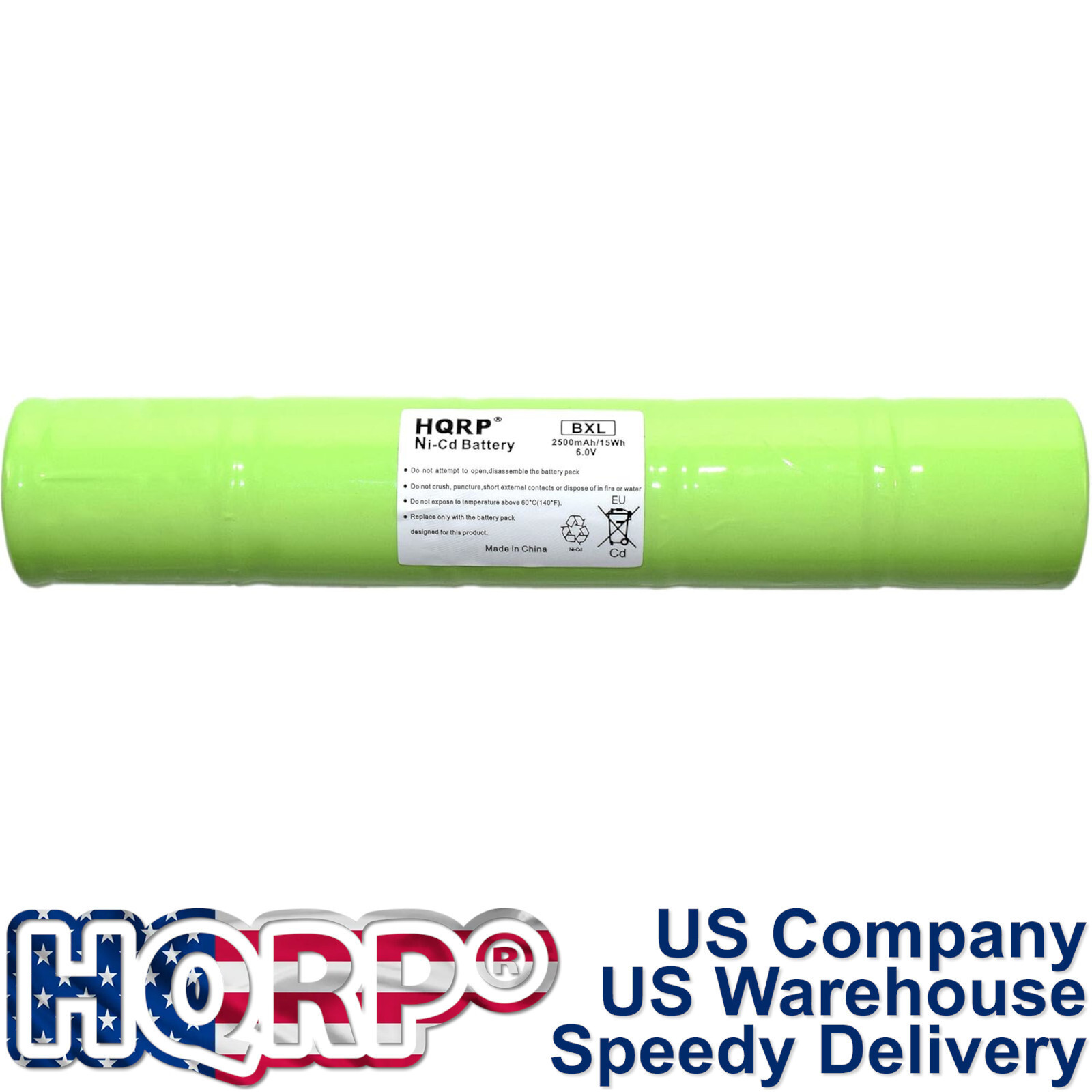 HQRP NiCd 1/2D 6V 2500mAh Rechargeable Battery for Maglite LED Flashlight 201701