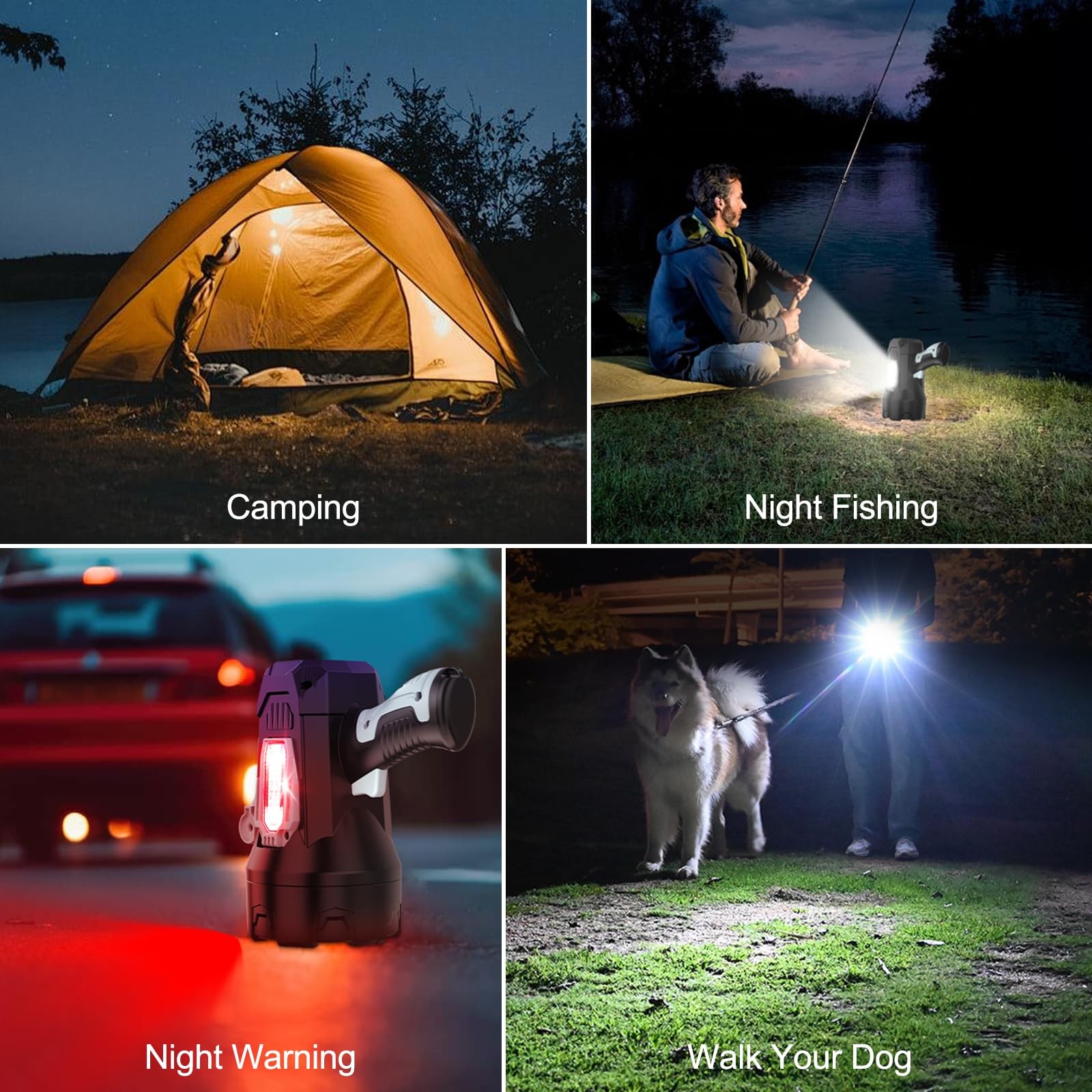 Rechargeable Spotlight Flashlight 2000000 Lumens, Spot Lights Outdoor with Co…