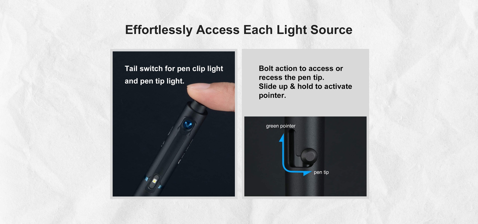 Olight O’Pen Glow EDC Pen with Flashlight and Green Pointer
