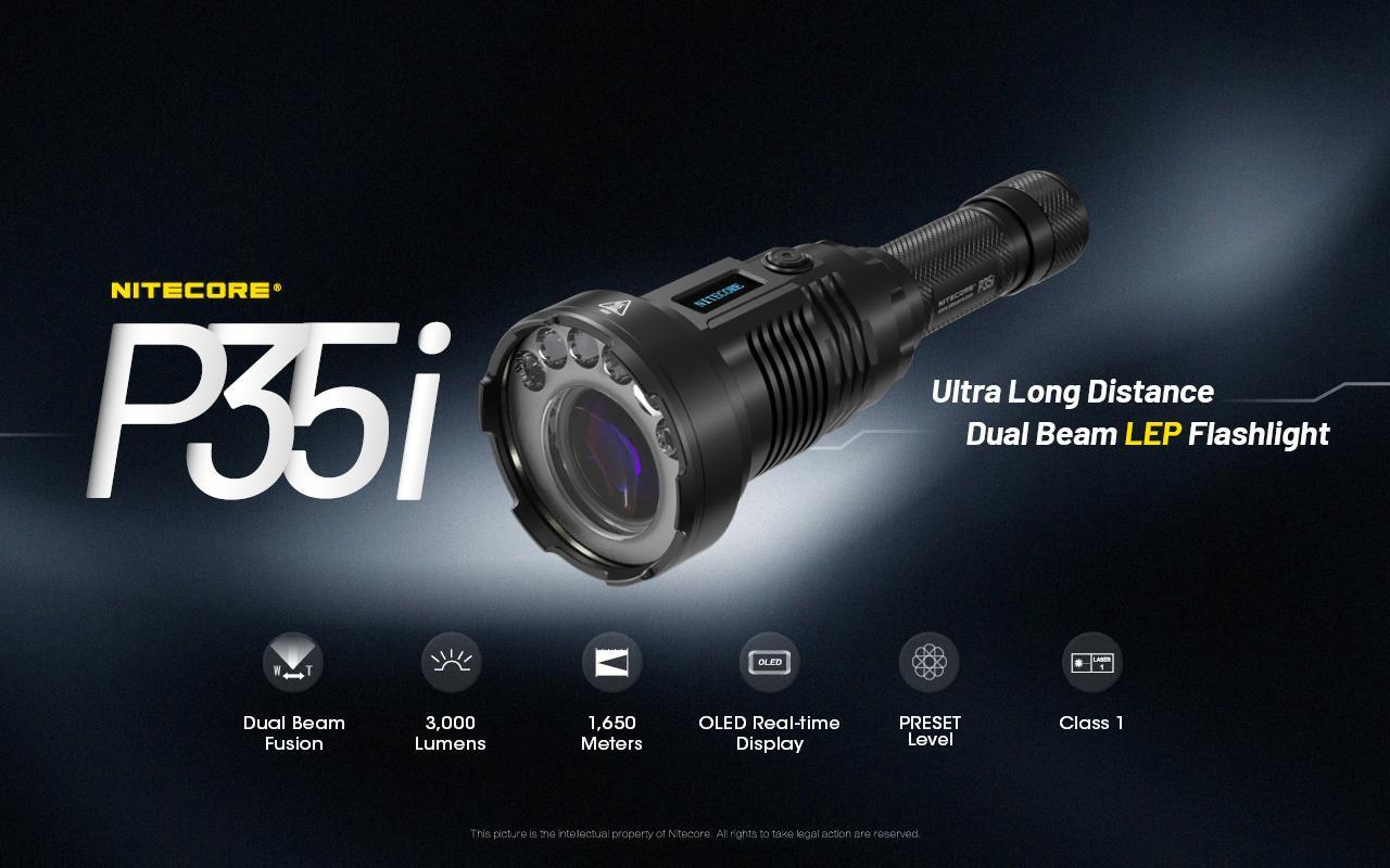 Nitecore P35i Ultra Long Distance Dual Beam LEP Rechargeable Flashlight – 3000 L