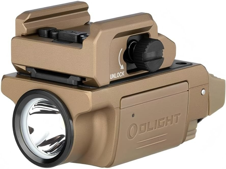 Olight PL-MINI 3 Desert Tan Valkyrie Rail Mounted Light, 600 Lumens