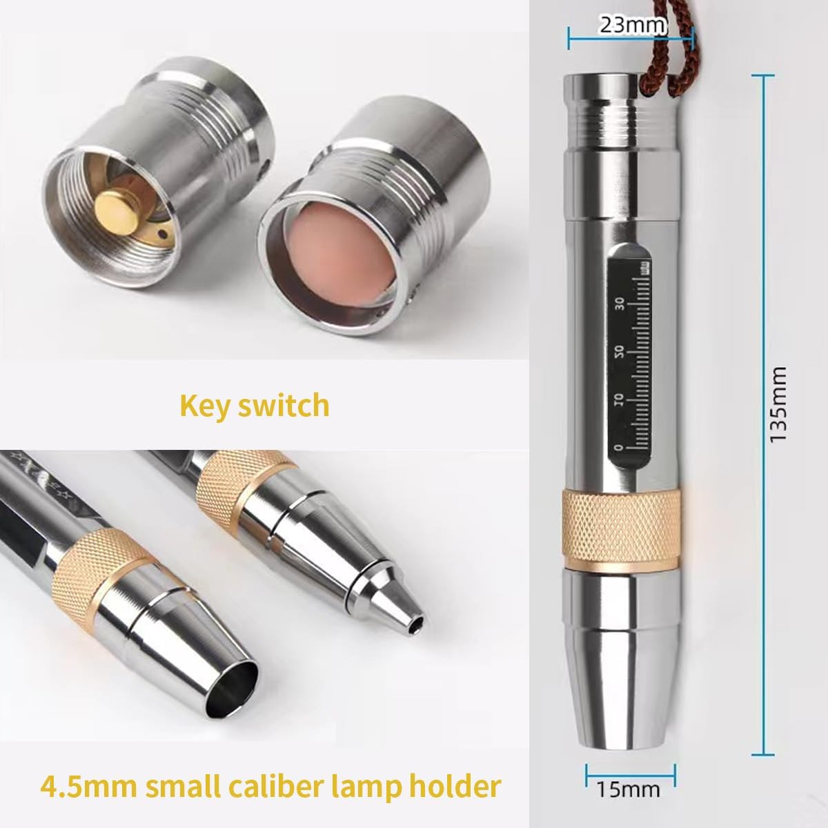 LED Three Light Source Jade Identification Flashlight, 365Nm Ultraviolet