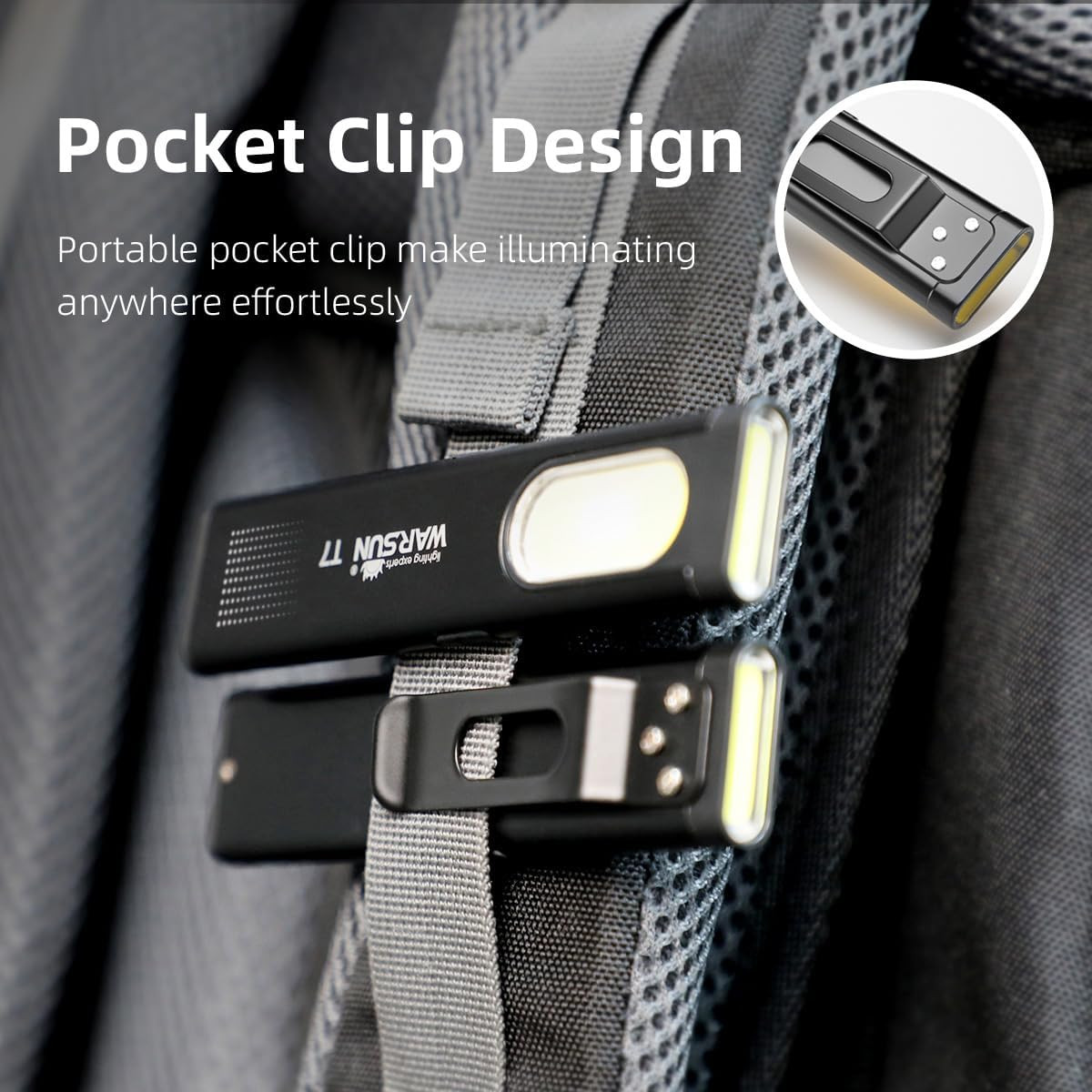 Compact Multi-Mode Pocket LED Flashlight – 675LM, USB-C Rechargeable, IPX4, Dual