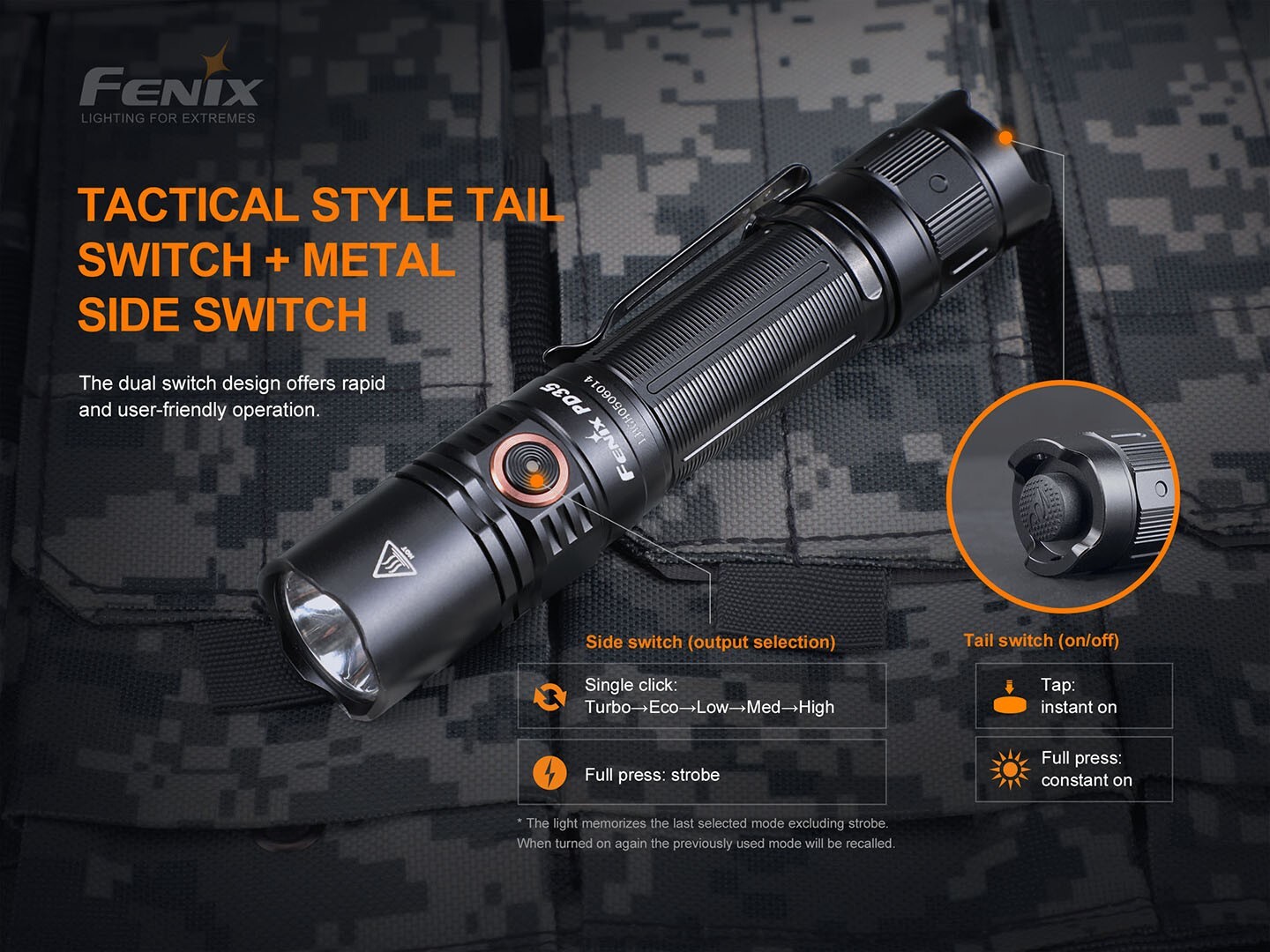 Fenix PD35 v3.0 Flashlight with USB Rechargeable Battery (Green)