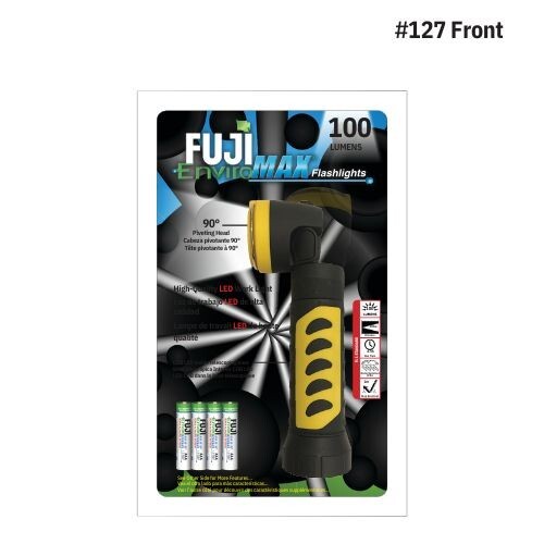 Fuji EnviroMax Flashlight 127, 100lm Spot, 160lm COB Flood, Pivot Head, Mag Base