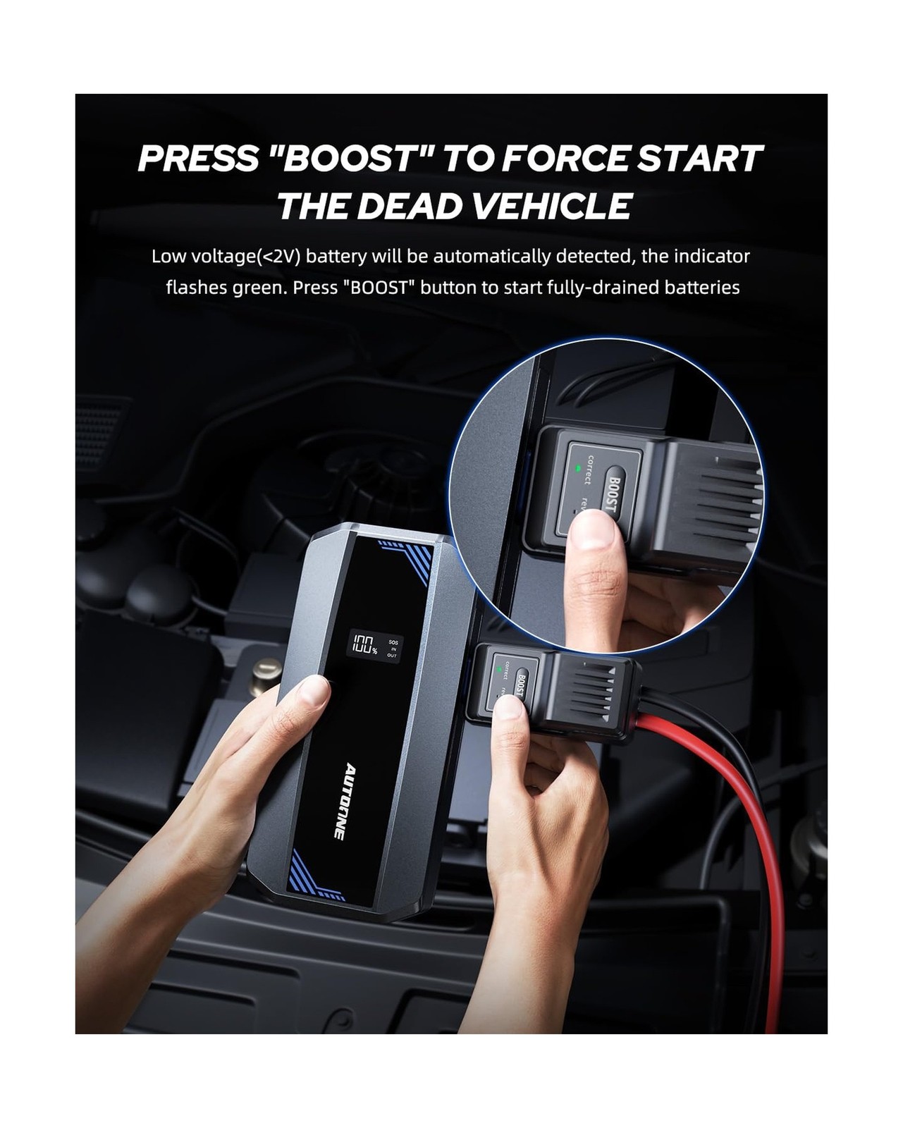AUTOONE Car Jump Starter 6000A Battery Booster, Portable Battery Pack for All…
