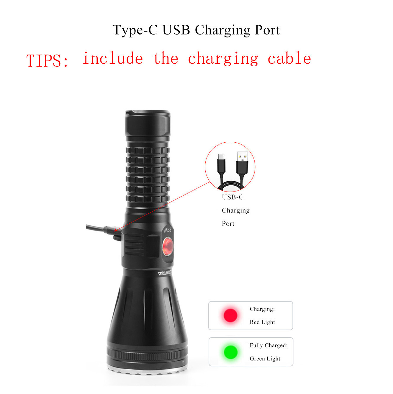 MATEMINCO FW1 2952 Meters Long Range LEP Spot Flashlight Searching USB Type-C