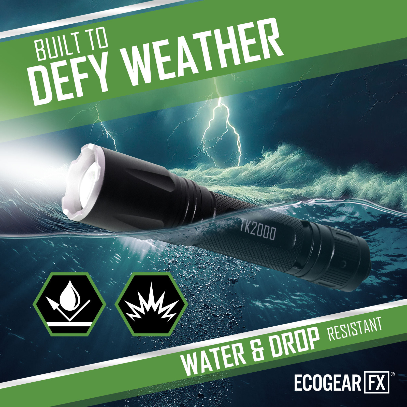 USB Rechargeable LED Tactical Flashligh Bright 2000 Lumens with Twist Zoom