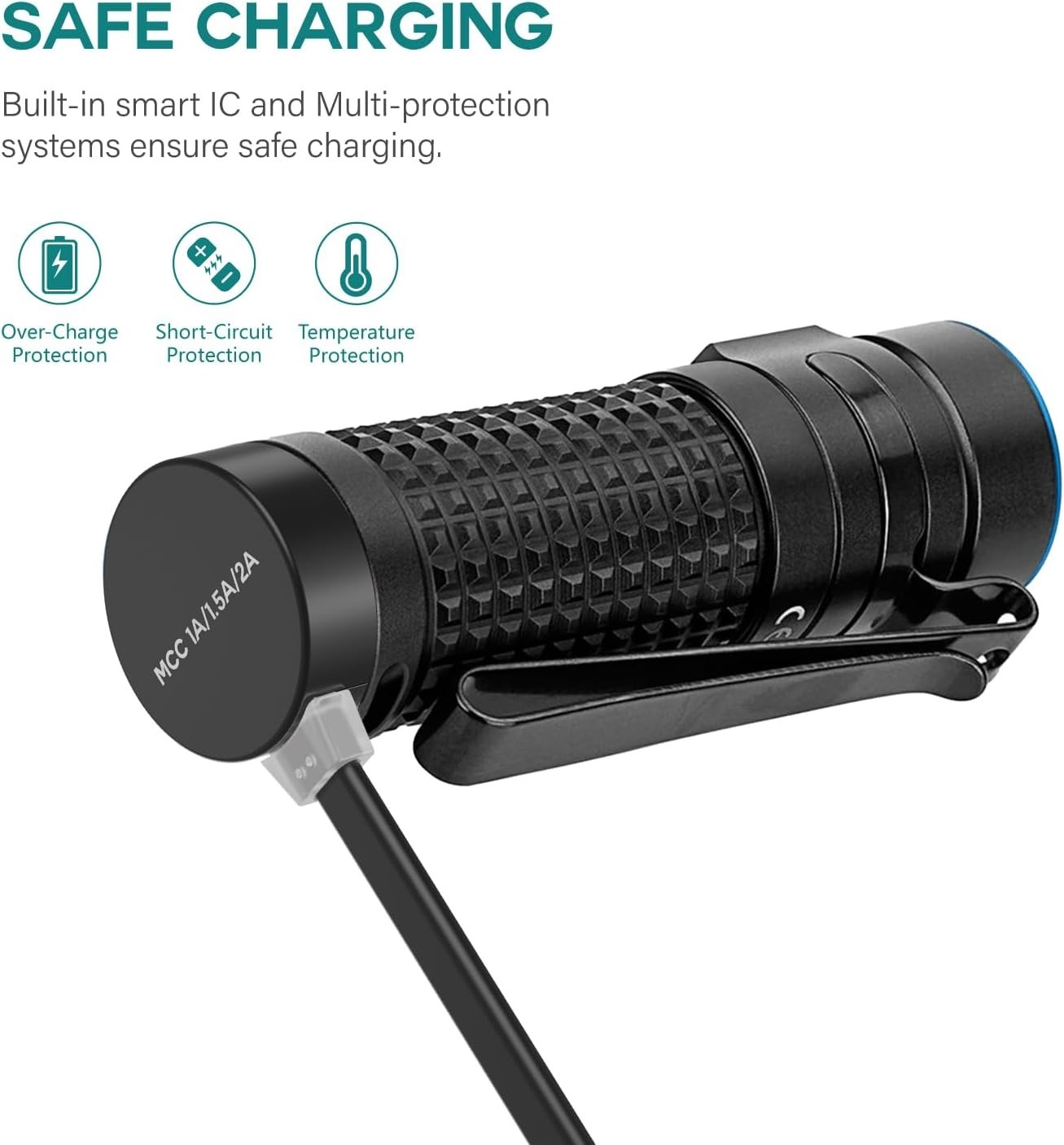 Charger for Olight Arkfeld Ultra, Baldr Pro R, Warrior X, Seeker 2, Obulb, Perun