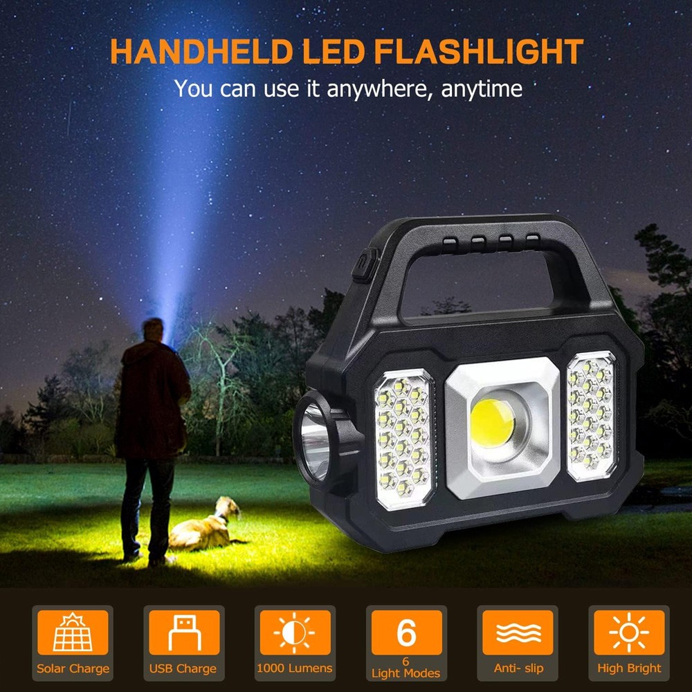 Solar Power LED Camping Lamp Flashlight Tent Light Lantern Rechargeable – ASW