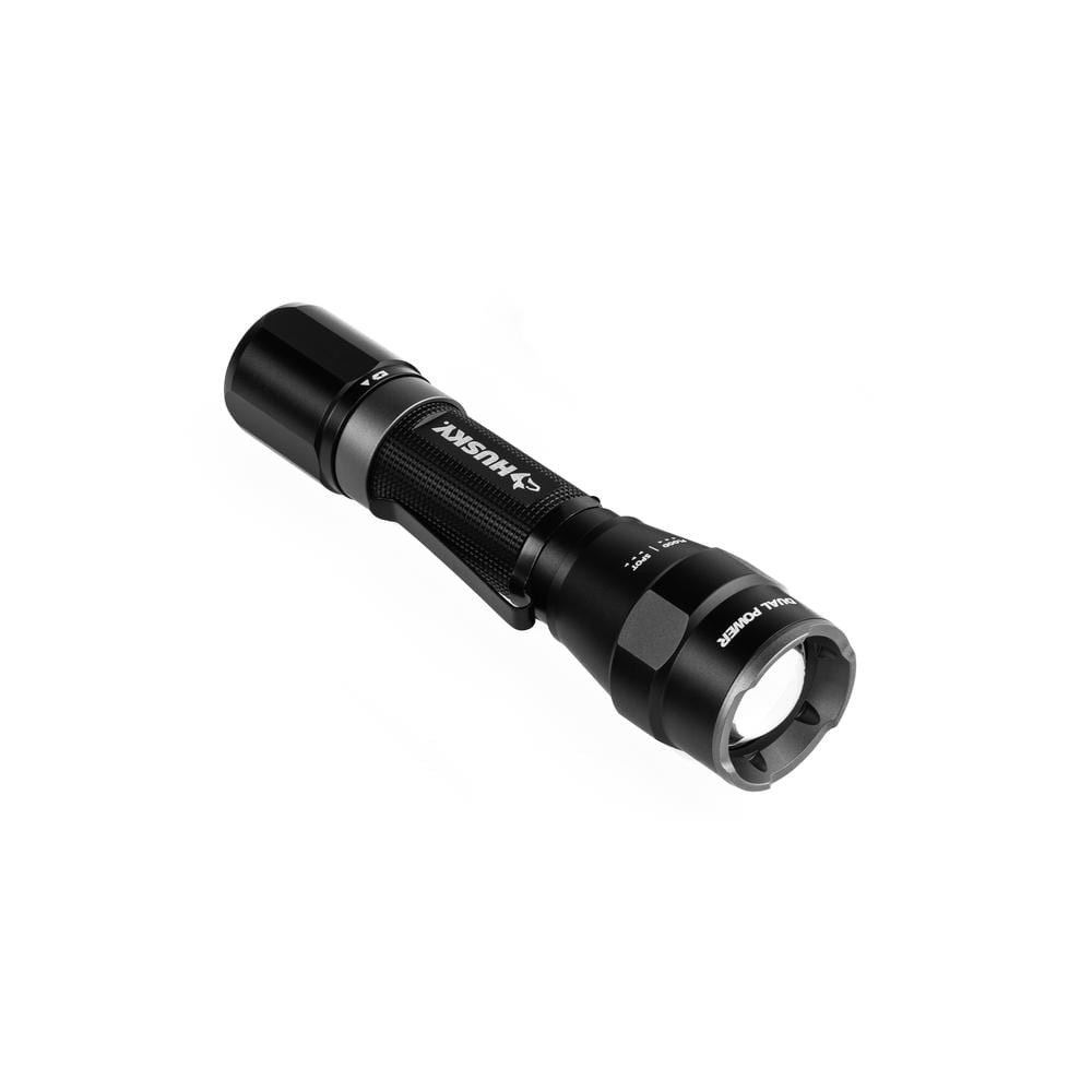 Husky 1200 Lumens Dual Power LED Rechargeable Focusing Flashlight