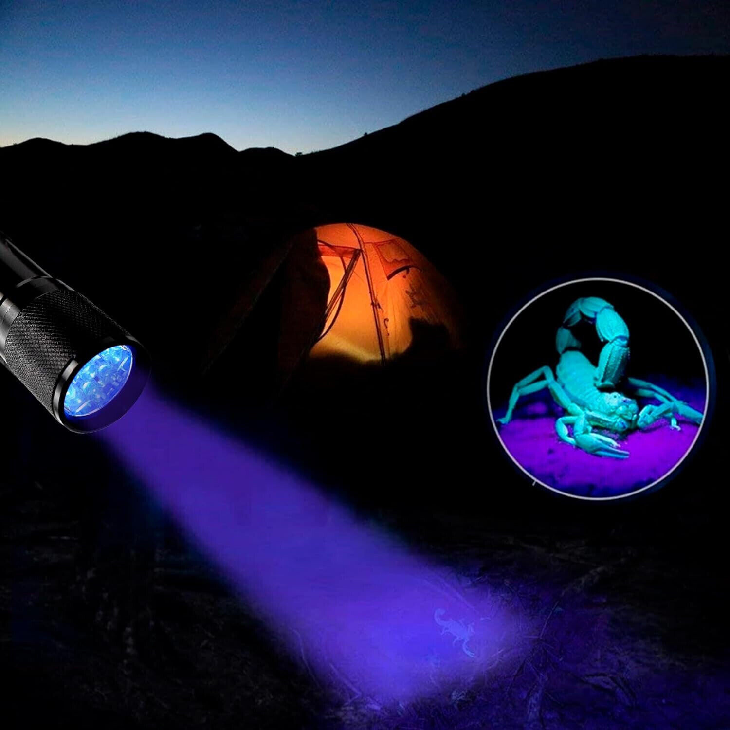 HQRP UV 365nM LED Ultra Violet Black Light Vaseline Uranium Glass Detector