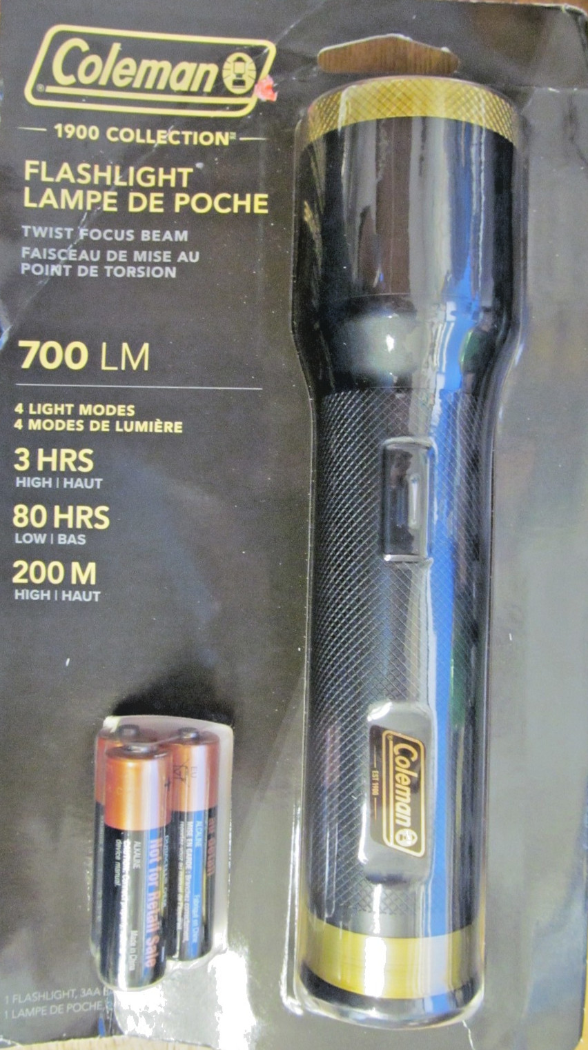 NEW COLEMAN 1900 COLLECTION 700 LM FLASHLIGHT 4 MODES 200 METERS FREE SHIPPING
