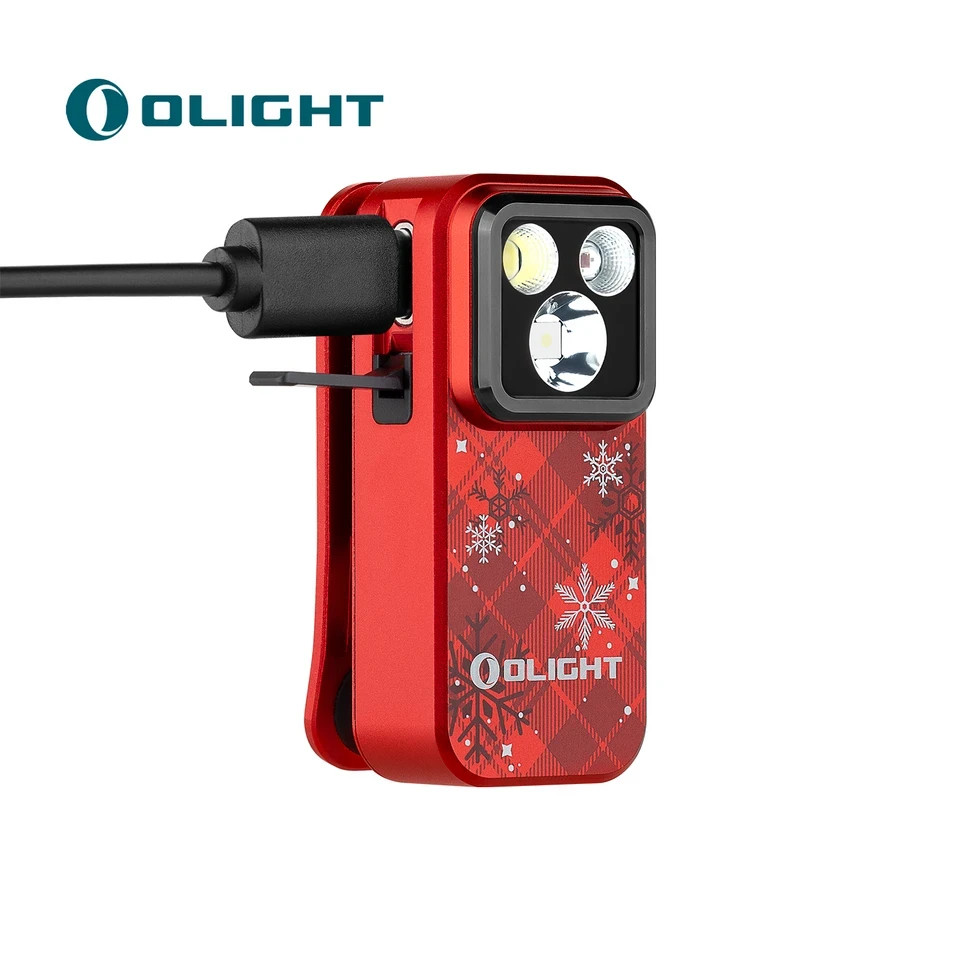 Oclip Pro Clip on Flashlight with Floodlight Spotlight and Red Light