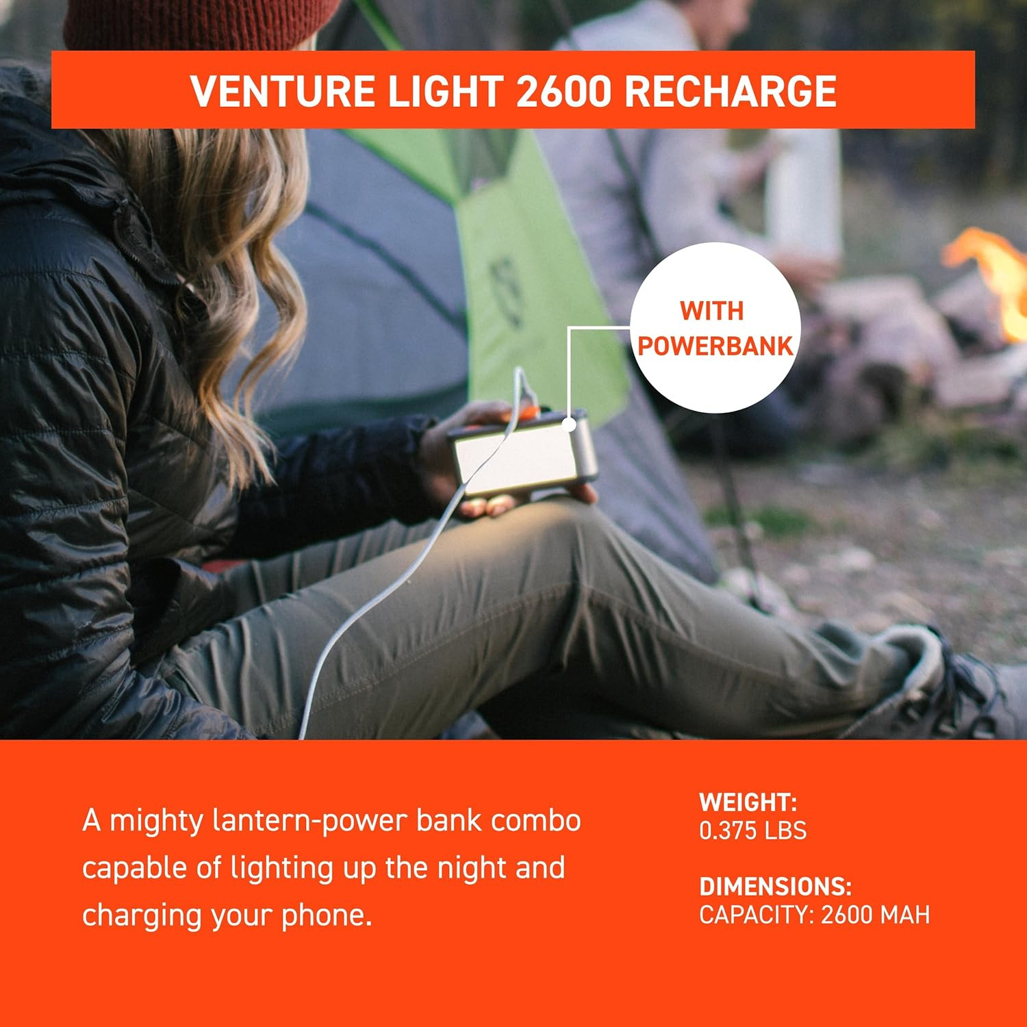 S.O.L. Venture 2600 Rechargeable Light with Power Bank