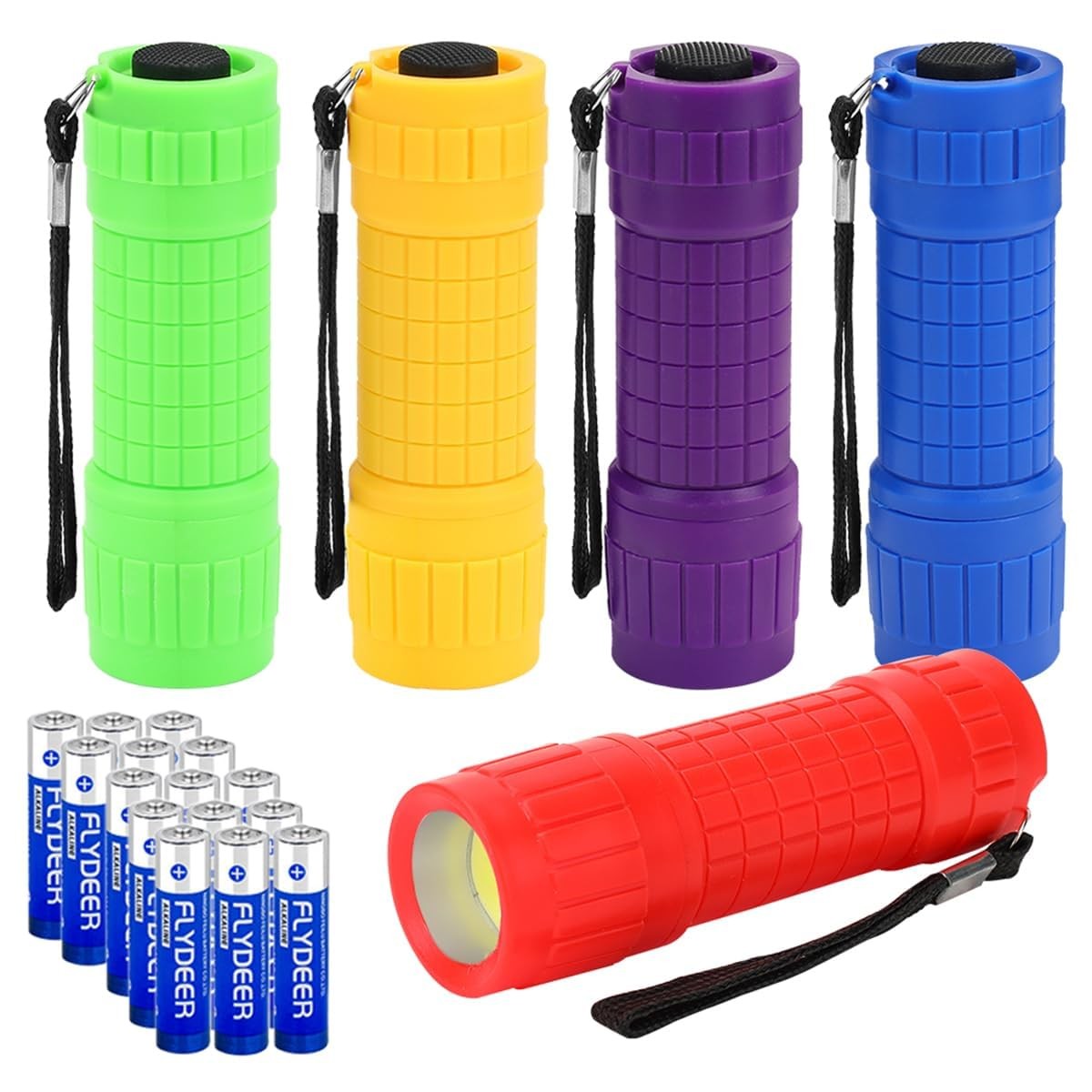 5 Pack Plastic Small Mini LED Flashlight COB Flashlights for Kids 100 Lumen