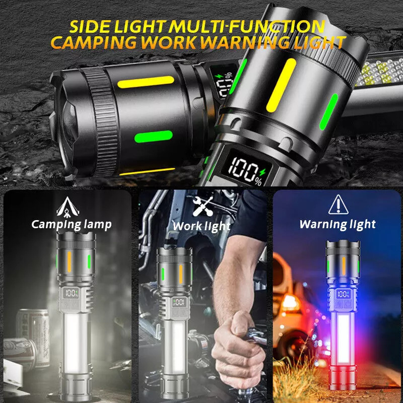 Flashlights LED High Lumens USB Powerful IPX6 Handheld Flashlights Home Camping