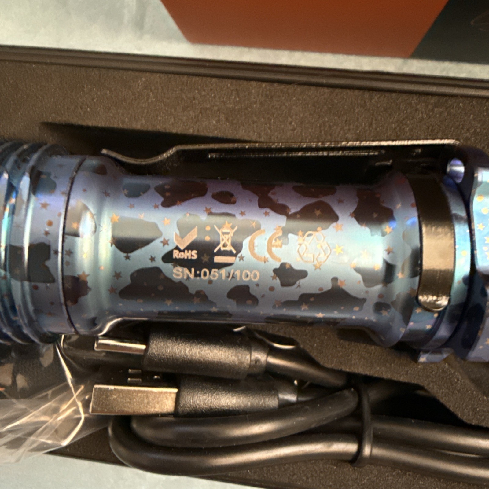 Manker Striker Ti Limited Edition Blue Tactical Flashlight USB-C 2300LM