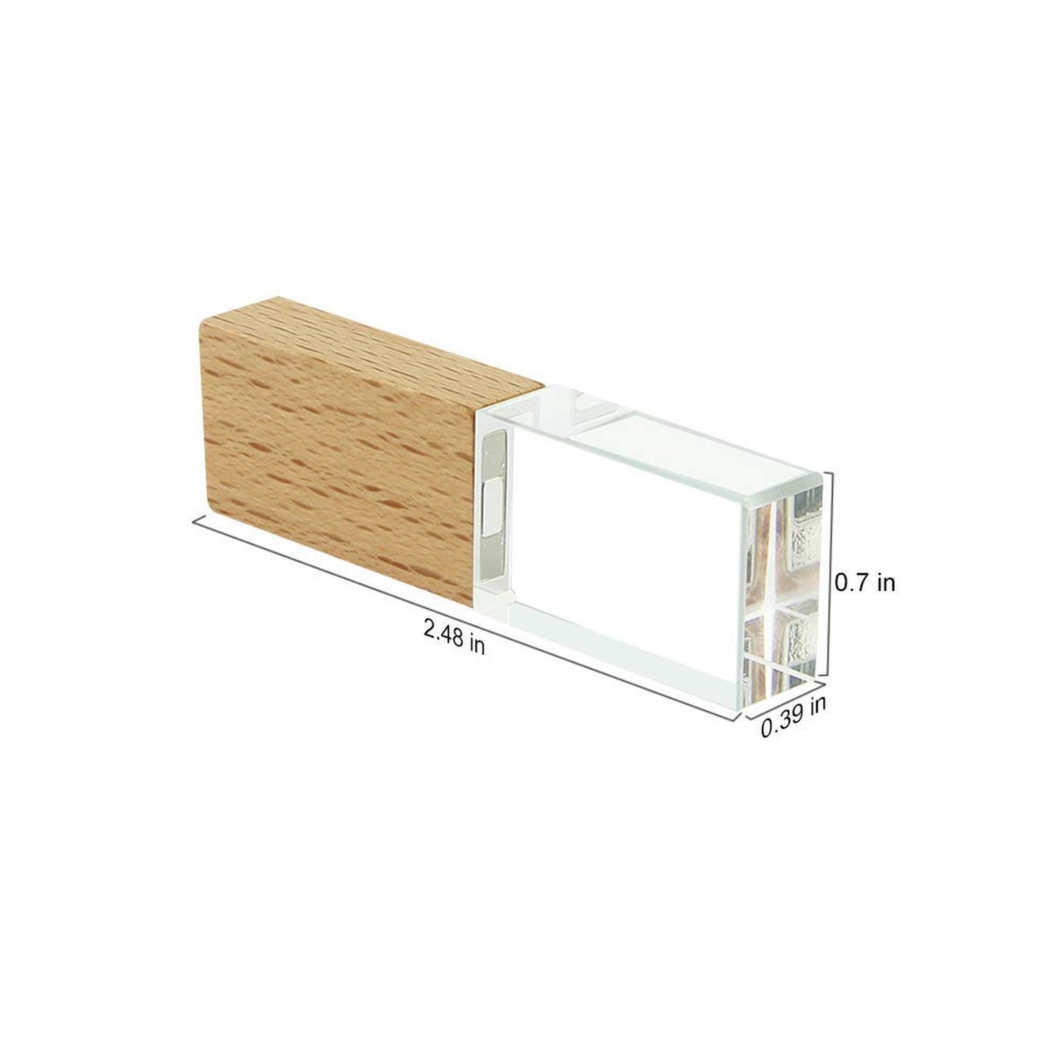 32GB USB Flash Drive, Crystal Clear Glass LED Light Pen Drive, Fast Speed Mem…