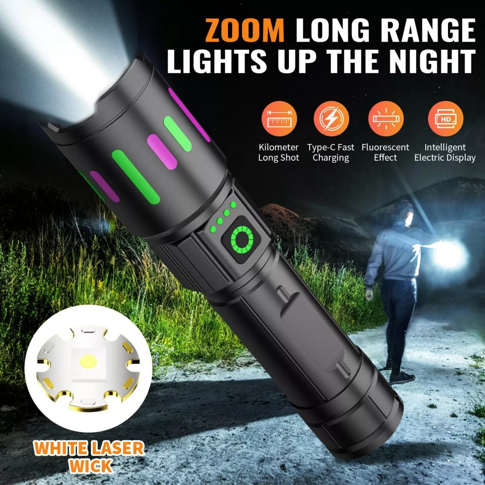 350000000 Lumen Super Bright LED Tactical Flashlight Rechargeable Work Light-*