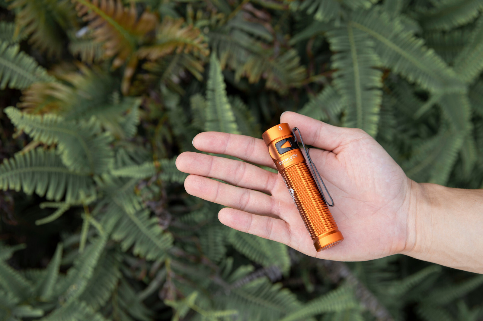 Olight Baton 3 Pro Orange Skeleton Rechargeable Flashlight, 1500 L, Cool White