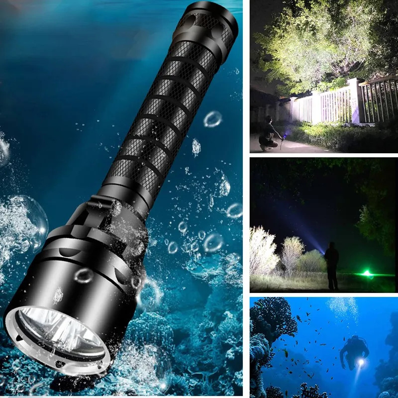 Bright 80000LM 5*LED Diving Flashlights Tactical Torch Underwater 200M