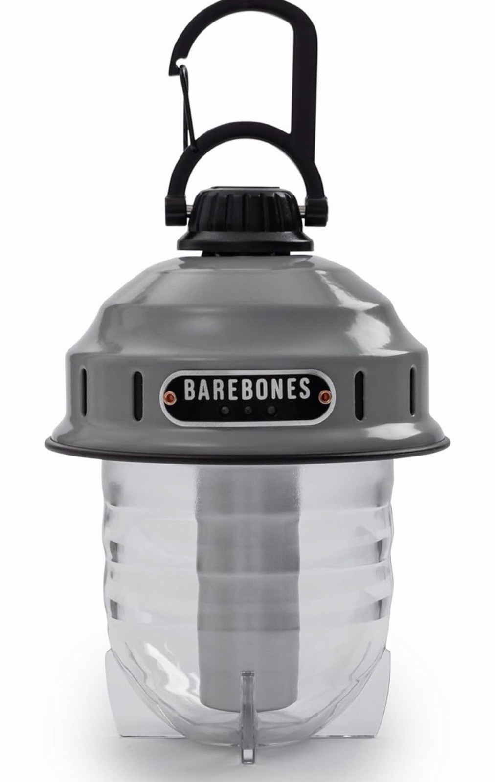 Barebones Living Beacon Hanging Lantern Slate Stamped Steel Rechargeable Battery