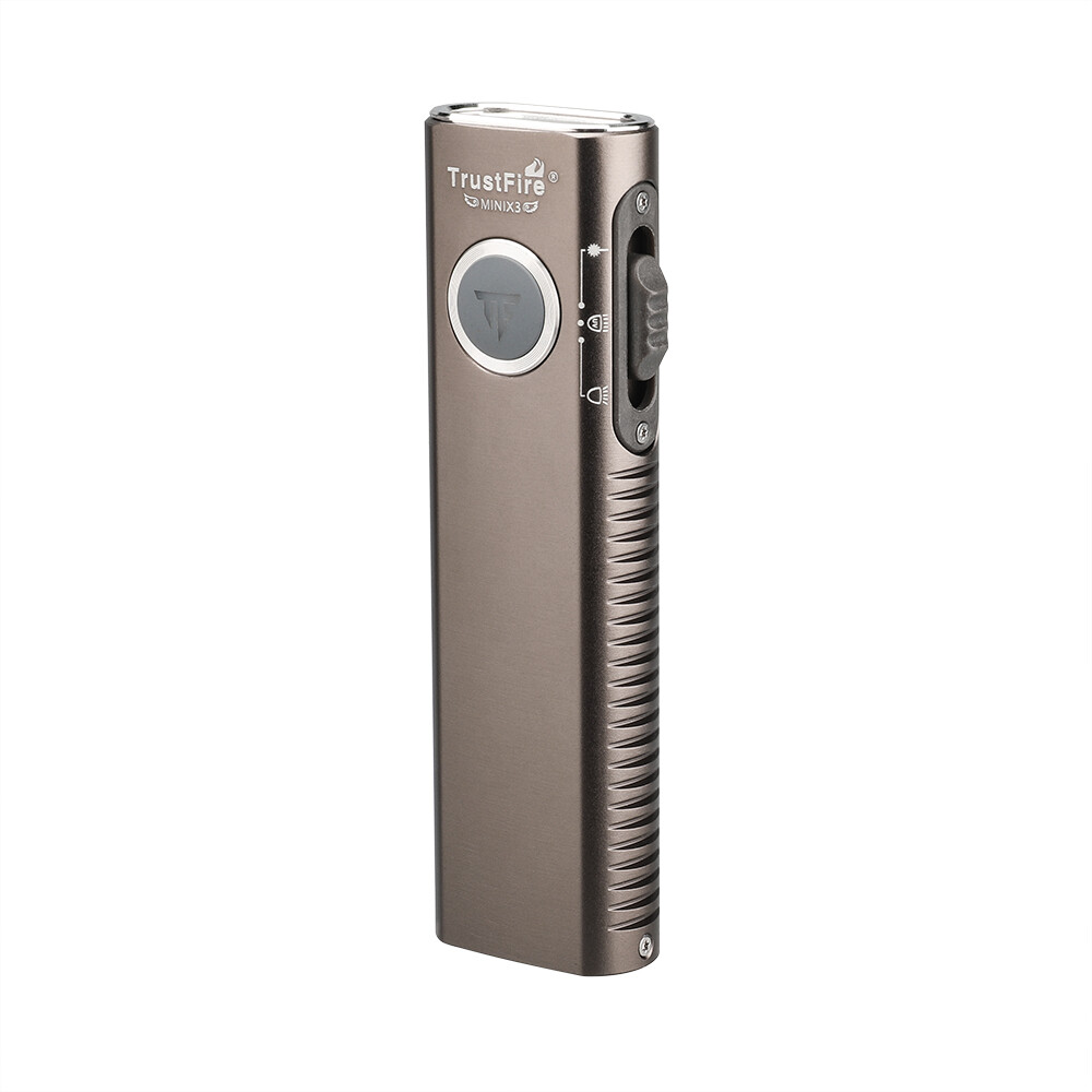 Trustfire MINIX3 Rechargeable EDC Flashlight 1050 LM Magnet Red / UV Light Laser