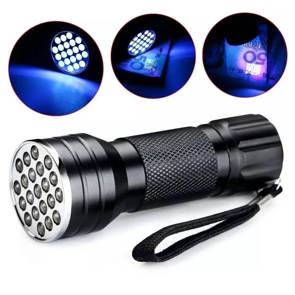 2PC UV Ultra Violet LED Flashlight Blacklight Light 395 NM Inspection Lamp Torch