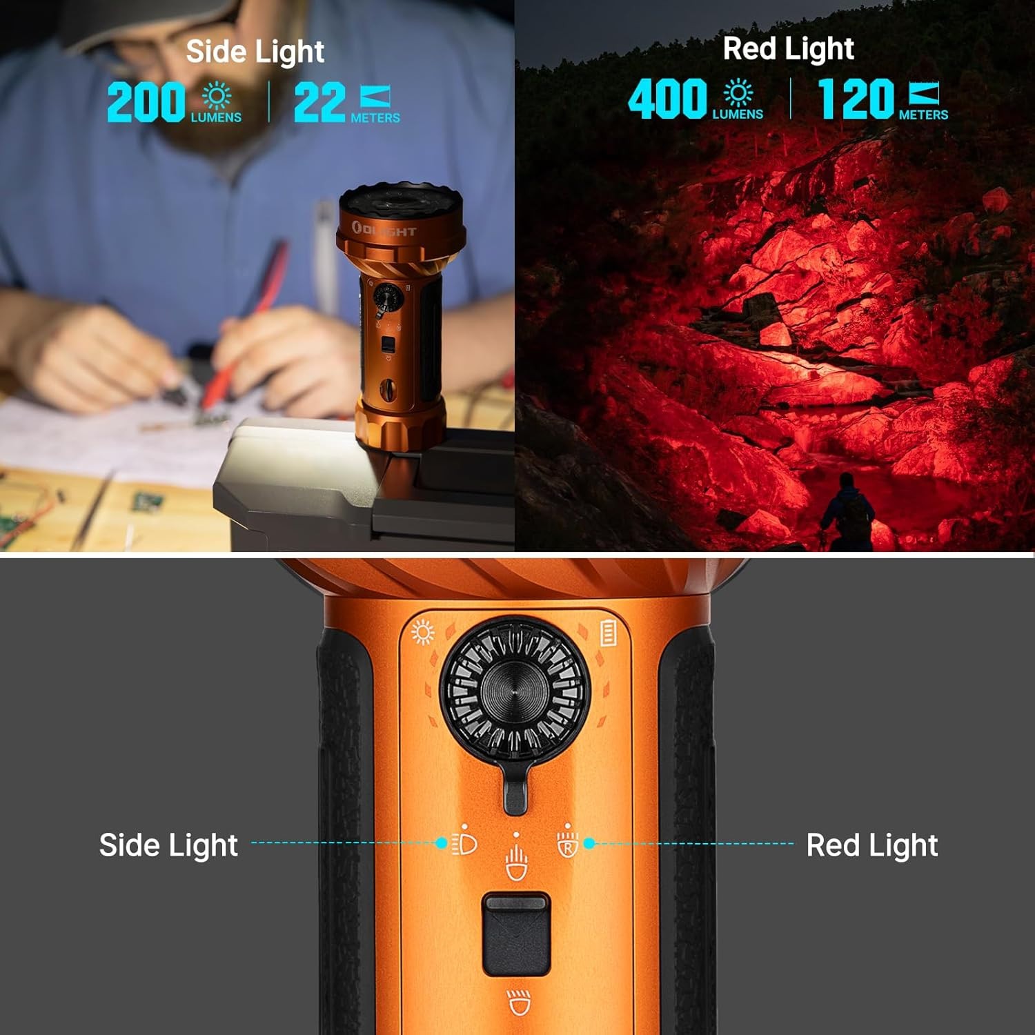 Olight Marauder Mini 2 Rechargeable 10,000Lm Bright Long Throw Flashlight Orange
