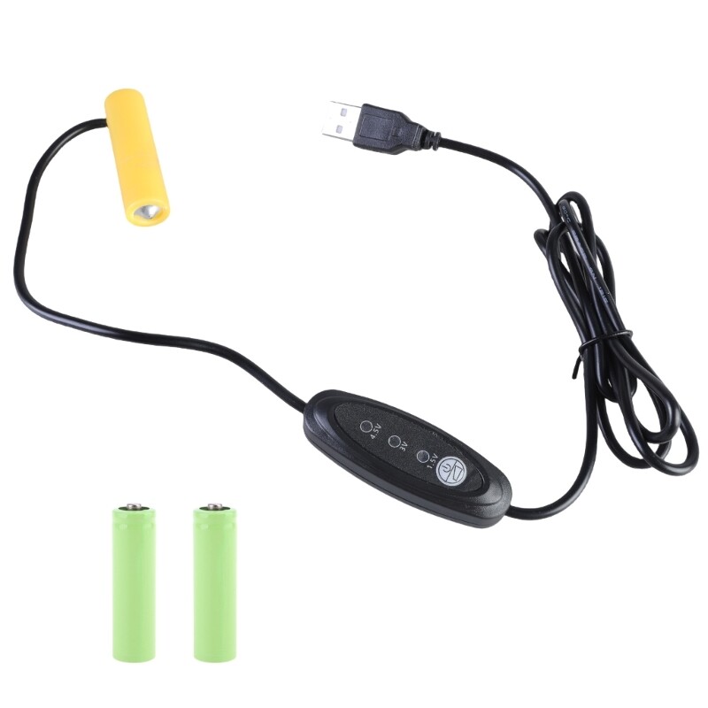 AA Battery Eliminate Cord USB5V Power Supply Line Replace 3/4.5/1.5V AA Battery