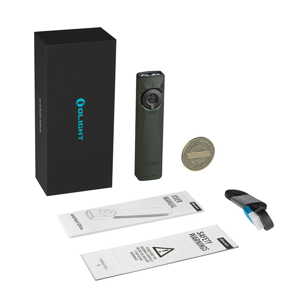 Olight Arkfeld Ultra Olive Grey 3-in-1 CW EDC Flashlight, O-Aluminum, 1400 Lumen